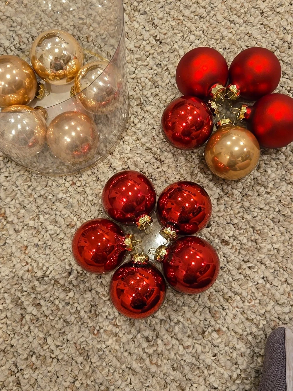 TARGET VINTAGE Red & Gold Glass Ornaments - Set of 15